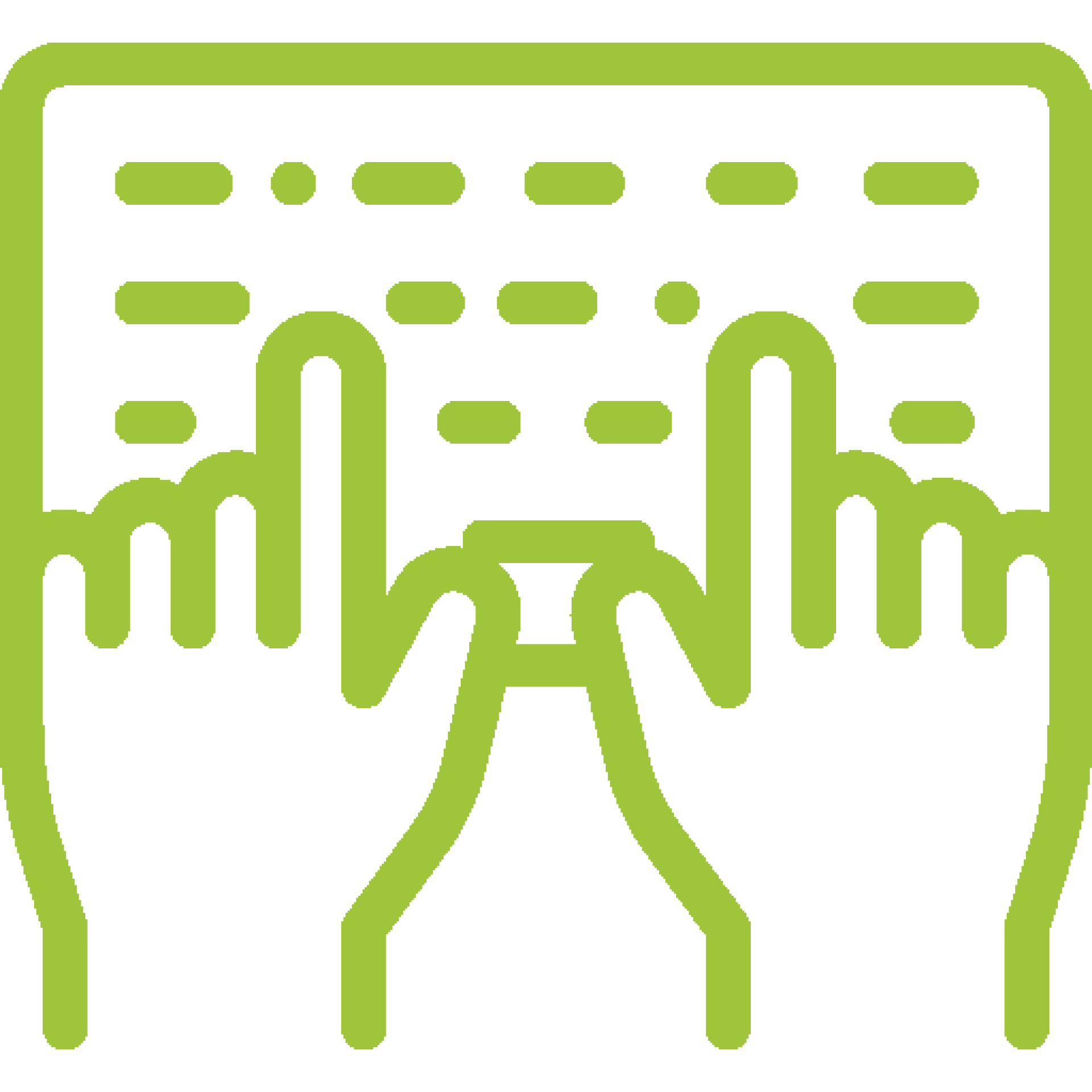 Icon a computer keyboard and hands typing