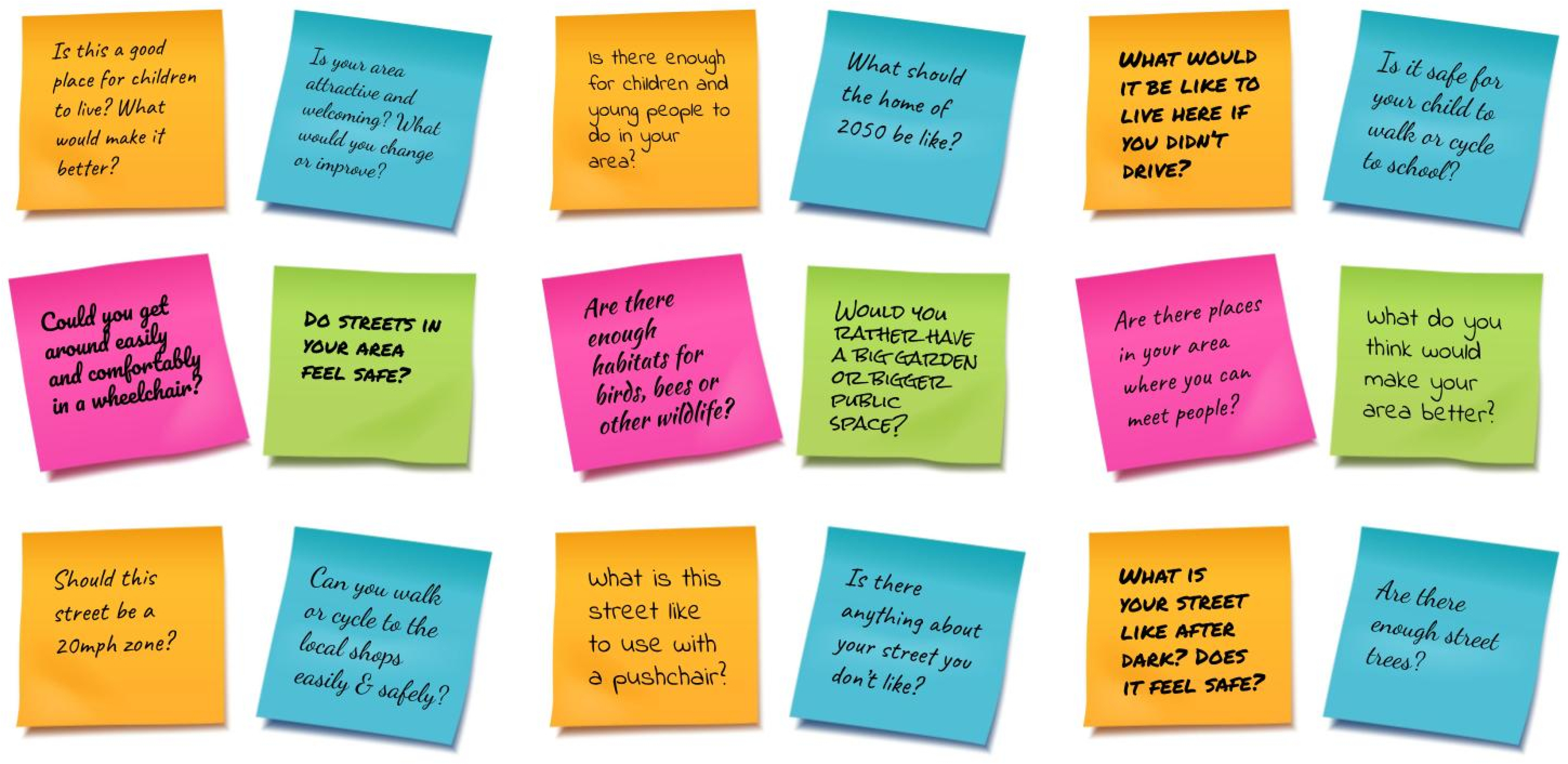 Image showing a series of post-it notes with messages